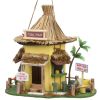 Tiki Hut Bar Thatched-Roof Bird House