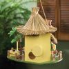 Tiki Hut Bar Thatched-Roof Bird House