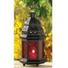 Ruby Glass Moroccan Candle Lantern - 10 inches