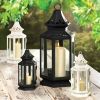 Victorian Style White Candle Lantern - 10.5 inches