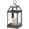 Brushed Silver Candle Lantern - 12 inches