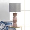 Gable Ridges Table Lamp - Pink with Gray Shade