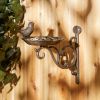 Wall-Mounted Cast Iron Scrolled Bracket with Bird Feeder