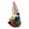 Gnome with Flower Solar Garden Statue