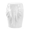 White Ceramic Elephant Decorative Side Table