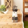 Solar Lighthouse Garden Decor with Rotating Light