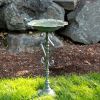 Antique-Look Green Speckled Iron Birdbath