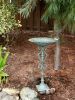 Antique-Look Green Speckled Iron Birdbath