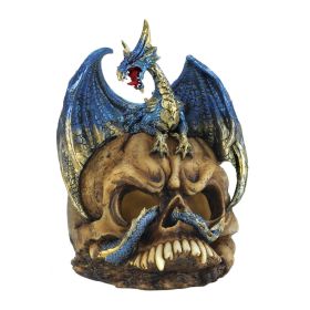 Blue Dragon and Skull Light-Up Statue