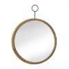 Eva Round Wood-Frame Mirror with Round Hook