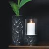 Black Hammered Sheet Metal Vase - 13.5 inches