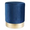 Vanity Stool with Gold Base - Navy Blue