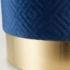 Vanity Stool with Gold Base - Navy Blue