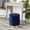 Vanity Stool with Gold Base - Navy Blue