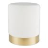 Vanity Stool with Gold Base - White