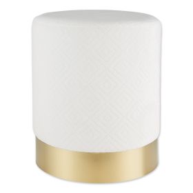 Vanity Stool with Gold Base - White