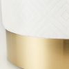 Vanity Stool with Gold Base - White