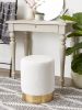 Vanity Stool with Gold Base - White