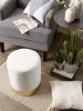 Vanity Stool with Gold Base - White