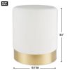 Vanity Stool with Gold Base - White