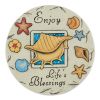 Enjoy Life's Blessings Ocean Shells Cement Stepping Stone