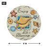 Enjoy Life's Blessings Ocean Shells Cement Stepping Stone