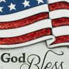 Sparkly God Bless America Cement Garden Stepping Stone