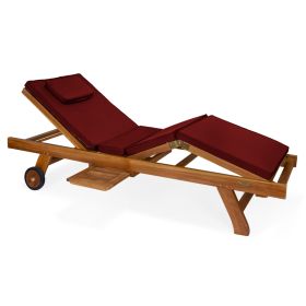 Multi-position Chaise Lounger with Red Cushions