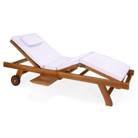 Multi-position Chaise Lounger with Royal White Cushions