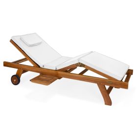 Multi-position Chaise Lounger with White Cushions