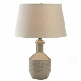 Nikki Chu Gray Porcelain Table Lamp with Linen Shade