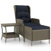 2 Piece Garden Lounge Set with Cushions Poly Rattan Brown