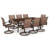 9 Piece Garden Dining Set Textilene and Steel