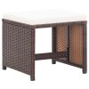 17 Piece Outdoor Dining Set with Cushions Poly Rattan Brown