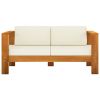 9 Piece Garden Lounge Set with Cream White Cushions Acacia Wood