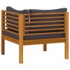 10 Piece Patio Lounge Set with Cushion Solid Acacia Wood