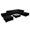 8 Piece Garden Lounge Set with Cushions Poly Rattan Black (US only)