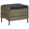 2 Piece Garden Lounge Set with Cushions Poly Rattan Brown