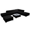 8 Piece Garden Lounge Set with Cushions Poly Rattan Black (US only)