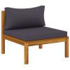 10 Piece Patio Lounge Set with Cushion Solid Acacia Wood