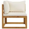 8 Piece Garden Lounge Set with Cushion Cream Solid Acacia Wood