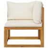 8 Piece Garden Lounge Set with Cushion Cream Solid Acacia Wood