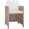 11 Piece Outdoor Dining Set with Cushions Poly Rattan Beige