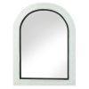 White Arched Wall Mirror with Black Trim