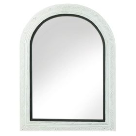 White Arched Wall Mirror with Black Trim