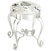 Paris Cushioned Stool with Silver Frame