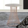 Rose Gold Accent Table with Whitewash Top