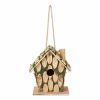 Knotty Wood Moss-Covered Bird House