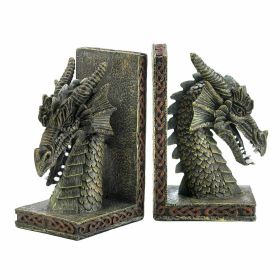 Horned Dragon Bookend Set