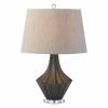 Black and Gray Porcelain Table Lamp with Linen Shade